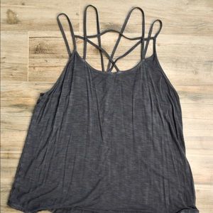 Gray Strappy Tank Top